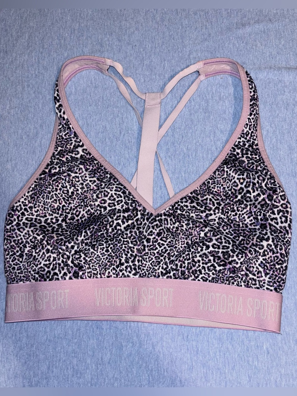 Victoria Secret Sport Pink Leopard-Print Racerback Sports Bra